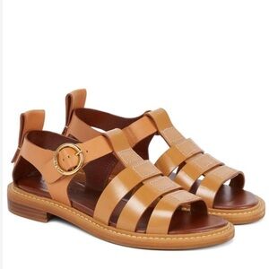 See by Chloe Millye Leather and Rubber Fisherman Sandals in Brown - NWT